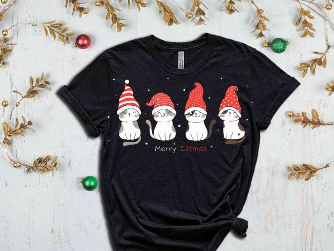 Merry Catmas T-Shirt, Christmas Cats Shirt, Cute Christmas Tees, Merry Christmas Shirt, Christmas Gift For Cat Owner, Cat Lover Tshirt 3