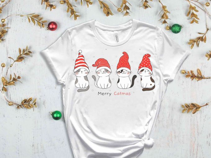 Merry Catmas T-Shirt, Christmas Cats Shirt, Cute Christmas Tees, Merry Christmas Shirt, Christmas Gift For Cat Owner, Cat Lover Tshirt 5
