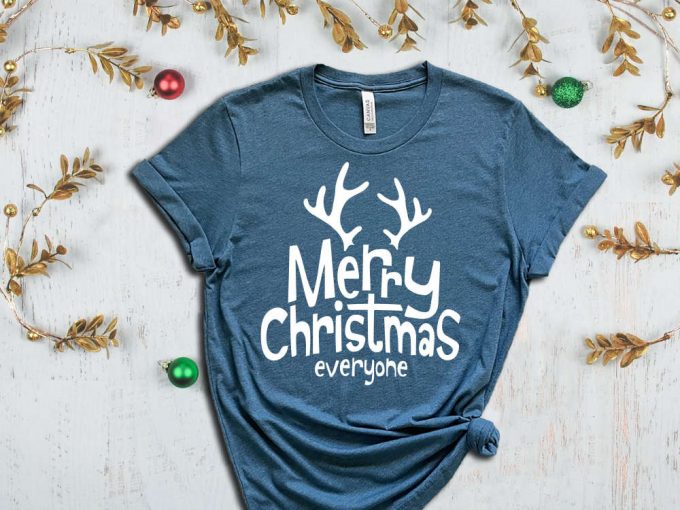 Merry Christmas Everyone T-Shirt, Funny Christmas Tshirt, Trendy Christmas T-Shirts, Christmas Day Gift, Christmas Tees, Christmas Antlers 2