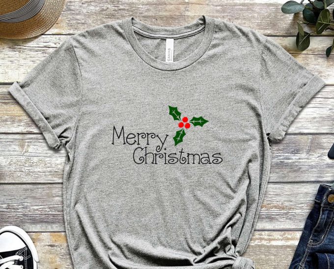 Merry Christmas Flower T-Shirt, Cute Christmas Tees, Merry Xmas, Christmas Shirts, Noel Gift, Xmas Party Outfits, Christmas Crew, Xmas Tee 3