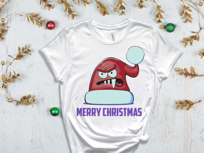 Merry Christmas Hat T-Shirt, Merry Christmas Shirt, Funny Christmas Shirt, Christmas Gift Ideas, Sassy Santa Tees, Santa'S Hat Graphic Tees 6