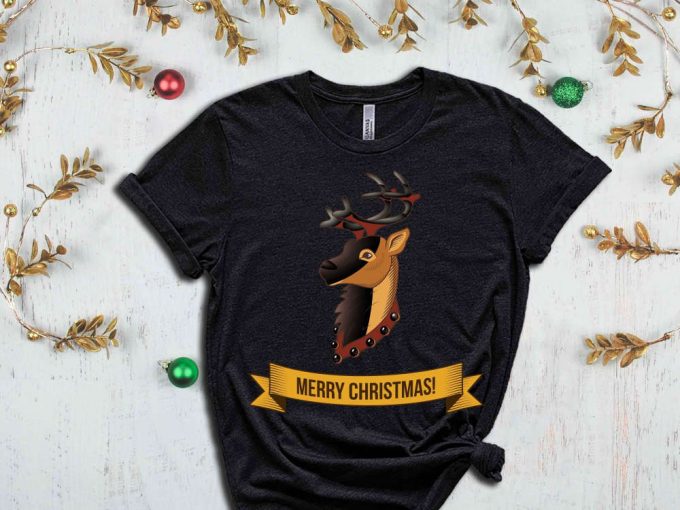 Merry Christmas Reindeer T-Shirt, Christmas Deer, Holiday Shirt, Funny Christmas Shirt, Christmas Animals, Xmas Gift Ideas, Deer Lover Shirt 3
