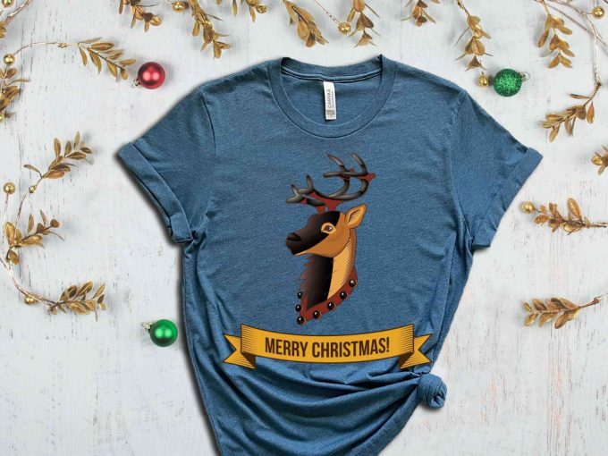 Merry Christmas Reindeer T-Shirt, Christmas Deer, Holiday Shirt, Funny Christmas Shirt, Christmas Animals, Xmas Gift Ideas, Deer Lover Shirt 6