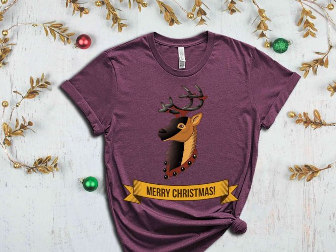 Merry Christmas Reindeer T-Shirt, Christmas Deer, Holiday Shirt, Funny Christmas Shirt, Christmas Animals, Xmas Gift Ideas, Deer Lover Shirt 7