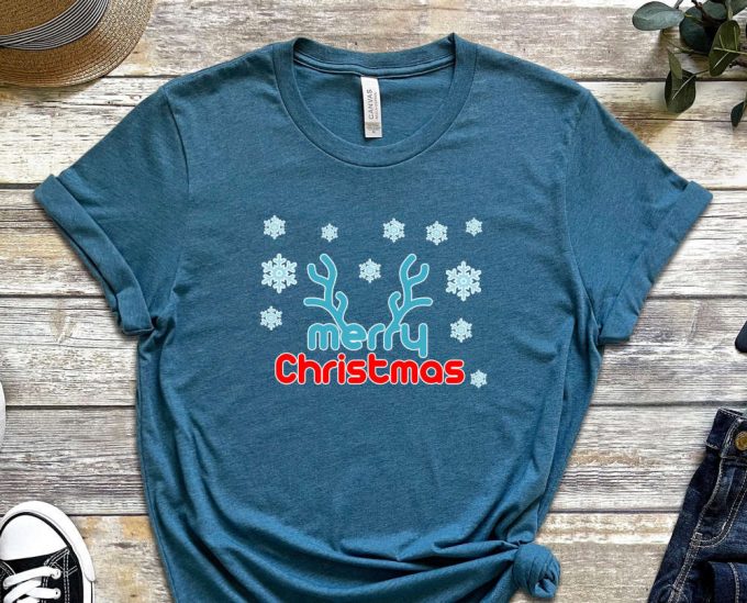 Merry Christmas Reindeer T-Shirt, Xmas Deer Shirt, Christmas Reindeer Shirt, Funny Christmas Shirt, Christmas Antler, Reindeer Graphic Tees 4