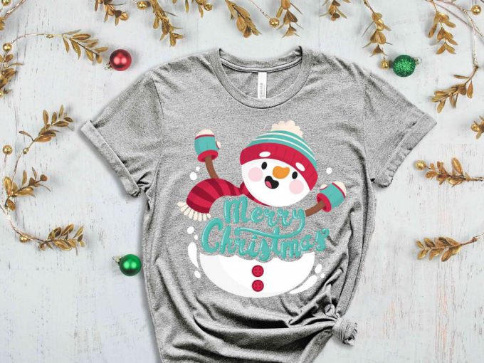 Merry Christmas Snowman T-Shirt, Snowman Graphic Tees, Merry Christmas Shirt, Christmas Apparel, Christmas Gift, Xmas Snowman, Xmas Squad 2