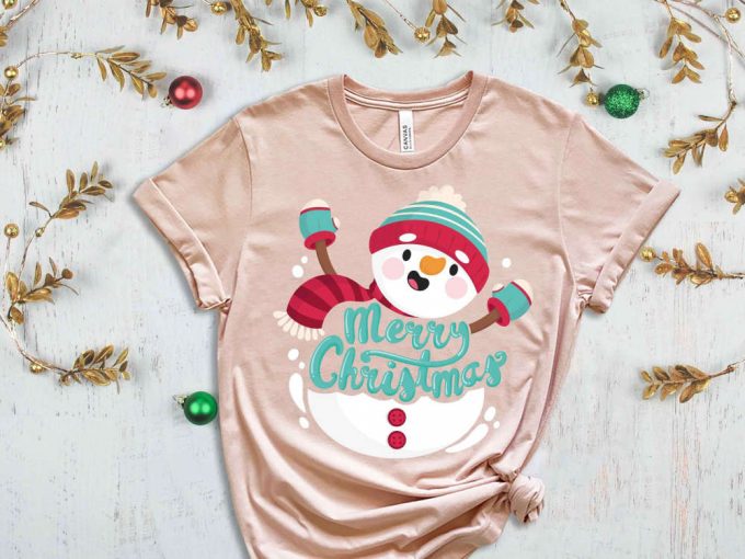 Merry Christmas Snowman T-Shirt, Snowman Graphic Tees, Merry Christmas Shirt, Christmas Apparel, Christmas Gift, Xmas Snowman, Xmas Squad 3