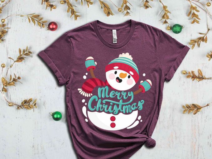 Merry Christmas Snowman T-Shirt, Snowman Graphic Tees, Merry Christmas Shirt, Christmas Apparel, Christmas Gift, Xmas Snowman, Xmas Squad 4