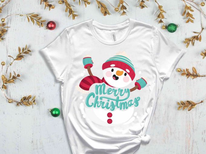 Merry Christmas Snowman T-Shirt, Snowman Graphic Tees, Merry Christmas Shirt, Christmas Apparel, Christmas Gift, Xmas Snowman, Xmas Squad 5