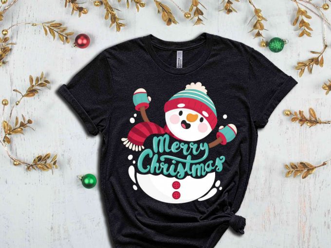 Merry Christmas Snowman T-Shirt, Snowman Graphic Tees, Merry Christmas Shirt, Christmas Apparel, Christmas Gift, Xmas Snowman, Xmas Squad 6
