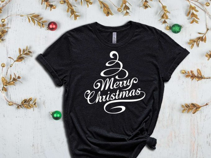 Merry Christmas Tree T-Shirt, Xmas Tree Graphic Tees, Merry Xmas Shirt, Holiday Apparel, Christmas Gift, Matching Family Tshirt, Xmas Vibes 2