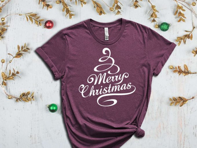 Merry Christmas Tree T-Shirt, Xmas Tree Graphic Tees, Merry Xmas Shirt, Holiday Apparel, Christmas Gift, Matching Family Tshirt, Xmas Vibes 3