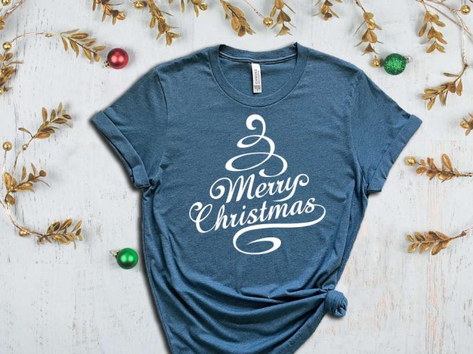 Merry Christmas Tree T-Shirt, Xmas Tree Graphic Tees, Merry Xmas Shirt, Holiday Apparel, Christmas Gift, Matching Family Tshirt, Xmas Vibes 4