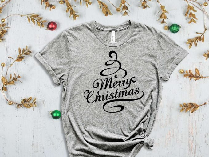 Merry Christmas Tree T-Shirt, Xmas Tree Graphic Tees, Merry Xmas Shirt, Holiday Apparel, Christmas Gift, Matching Family Tshirt, Xmas Vibes 6