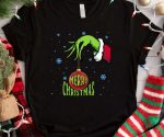 Merry Grinchmas Tshirt, Grinch Hand Shirt, Grinch Christmas Shirt for Women, Merry Grinchmas Tee, Cute Grinch T-shirt for Girls