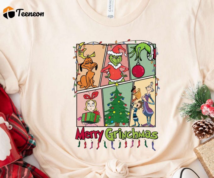 Merry Grinchmas Tshirt, Retro Grinch Shirt, Grinch Christmas Shirt For Women, Merry Grinchmas Tee, Cute Grinch T-Shirt For Girls 1