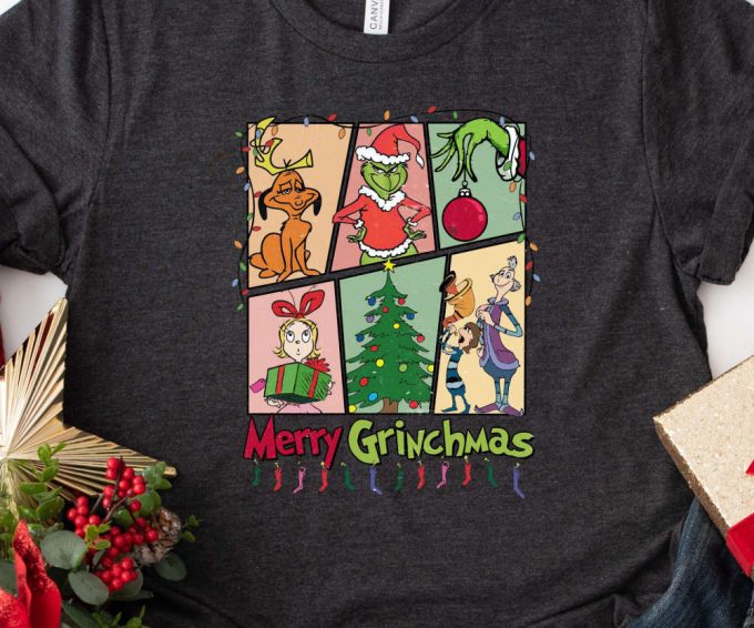 Merry Grinchmas Tshirt, Retro Grinch Shirt, Grinch Christmas Shirt For Women, Merry Grinchmas Tee, Cute Grinch T-Shirt For Girls 2