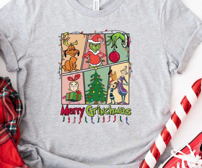 Merry Grinchmas Tshirt, Retro Grinch Shirt, Grinch Christmas Shirt For Women, Merry Grinchmas Tee, Cute Grinch T-Shirt For Girls 3