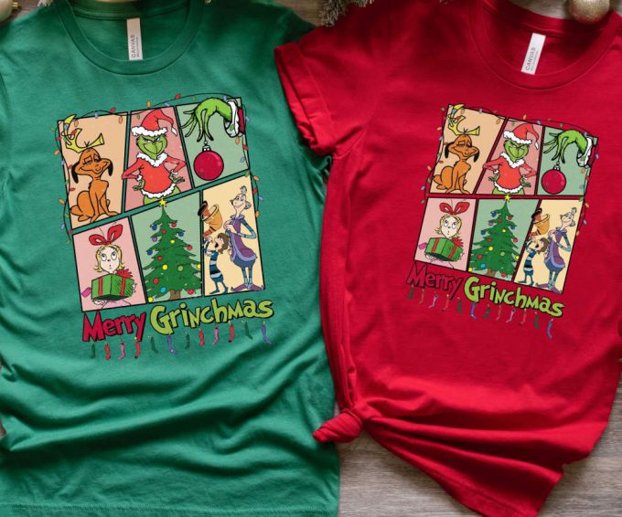 Merry Grinchmas Tshirt, Retro Grinch Shirt, Grinch Christmas Shirt For Women, Merry Grinchmas Tee, Cute Grinch T-Shirt For Girls 4