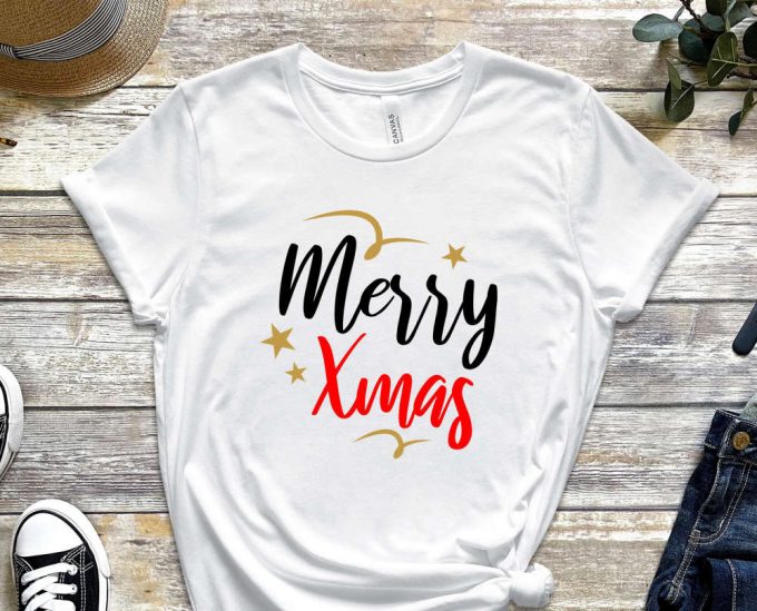 Merry Xmas T-Shirt, Merry Christmas Shirt, Cute Christmas Shirt, Xmas Gift, Christmas Apparel, Holiday Tshirt, Xmas Apparel, Christmas Vibes 5