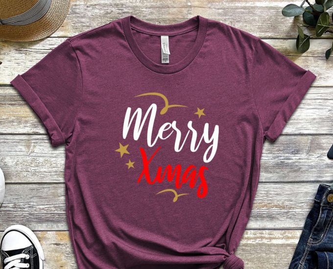 Merry Xmas T-Shirt, Merry Christmas Shirt, Cute Christmas Shirt, Xmas Gift, Christmas Apparel, Holiday Tshirt, Xmas Apparel, Christmas Vibes 6