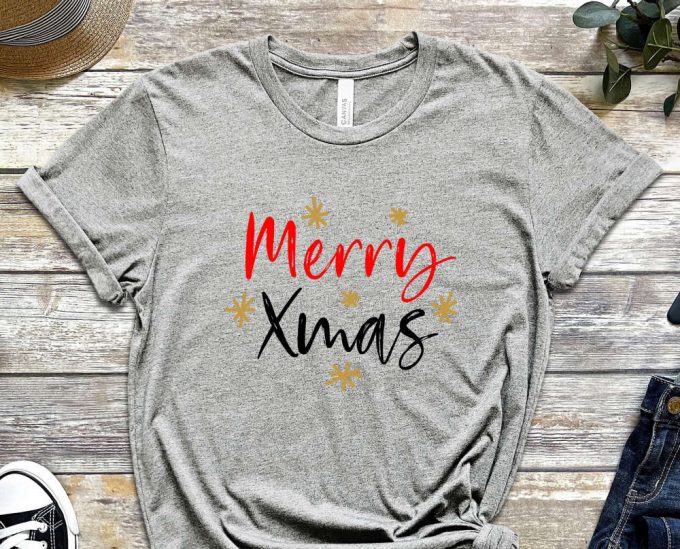 Merry Xmas T-Shirt, Xmas Gift, Christmas Apparel, Merry Christmas Shirt, Cute Christmas Shirt, Holiday Tshirt, Xmas Apparel, Christmas Vibes 3