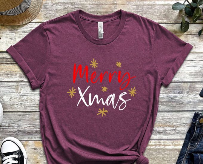 Merry Xmas T-Shirt, Xmas Gift, Christmas Apparel, Merry Christmas Shirt, Cute Christmas Shirt, Holiday Tshirt, Xmas Apparel, Christmas Vibes 5