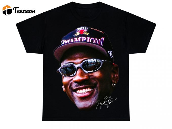 Michael Jordan T-Shirt | Rare Exclusive Jumbo Chicago Bulls | The Last Dance Vintage 90S Style Face Tee 1