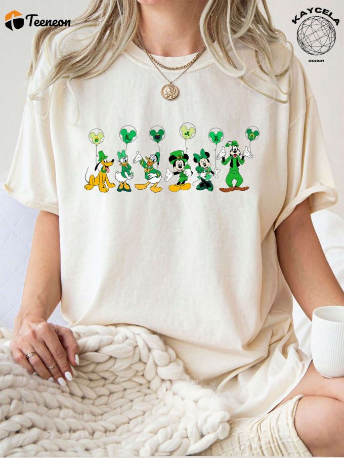 Get Lucky With Mickey And Friends: Disney St Patrick’s Day Shirt – Wdw &Amp;Amp; Disneyland Four Leaf Clover Shamrock Lucky Tees Matching Disney Attire 1