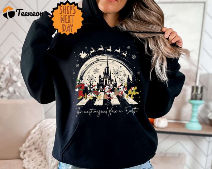 Magical Mickey And Friends Disneyland Christmas Sweatshirt: Vintage Xmas Party Hoodie 1