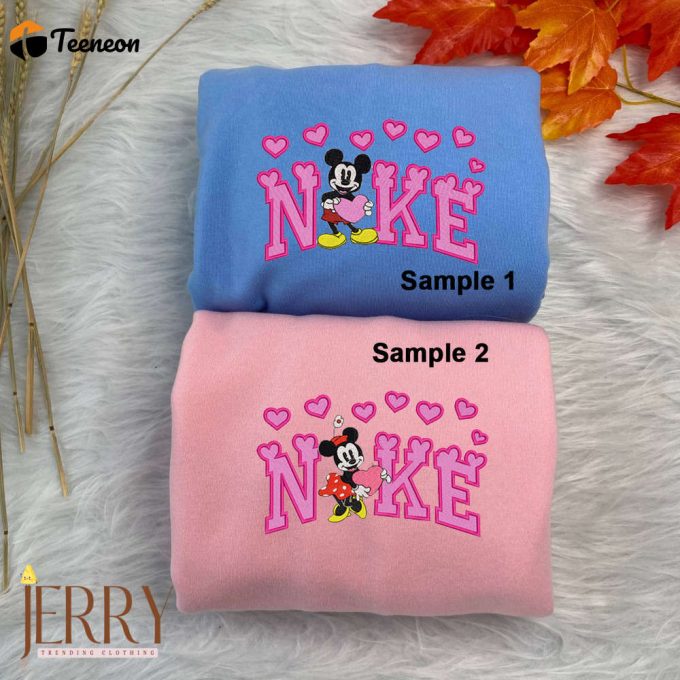 Mickey And Minnie Mouse Disney Nike Embroidered Sweatshirts 1