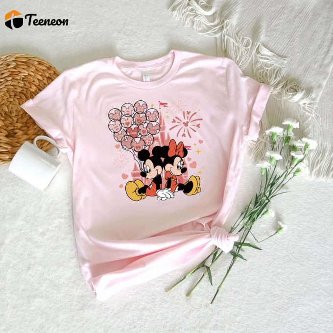 Mickey And Minnie T-Shirt, Love Shirt, Disney Shirt, Couple Shirt, Heart Shirt, Disneyworld Shirt, Happy Valentines Day, Retro Vibes Shirt 1