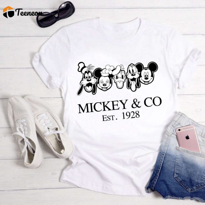 Retro Vintage Disney Shirt: Mickey &Amp;Amp; Co 1928 Disneyworld Shirts For Family 1