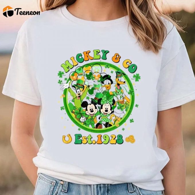 Stylish Mickey Co Est 1928 St Patrick S Day Tee: Celebrate In Green! 1