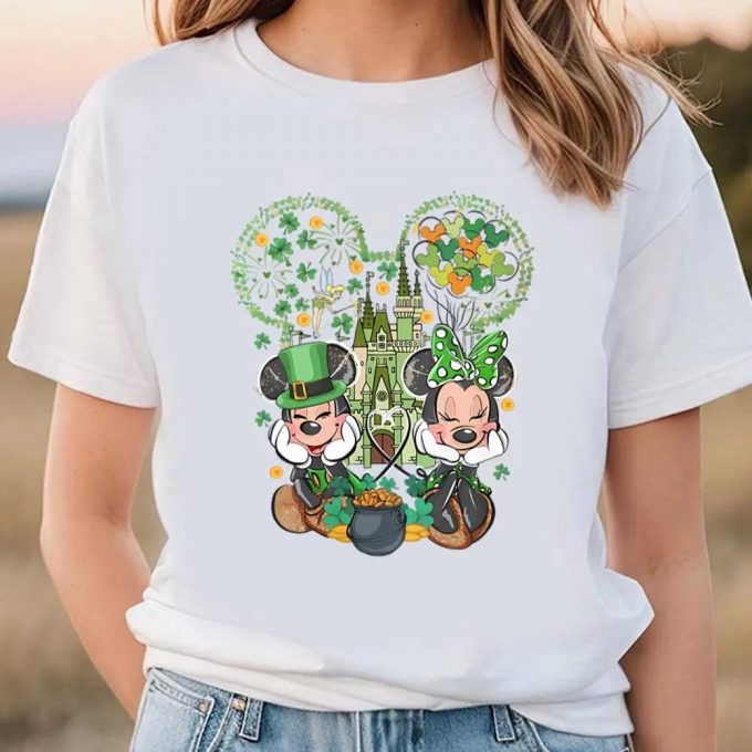 Lucky Disney Couple T-Shirt: Mickey &Amp; Minnie St Patrick S Day Wear 2