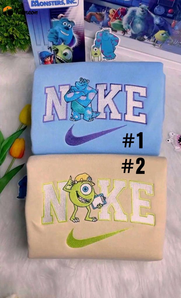 Mike Wazowski And James Sullivan Monsters Disney Nike Embroidered Sweatshirts 2