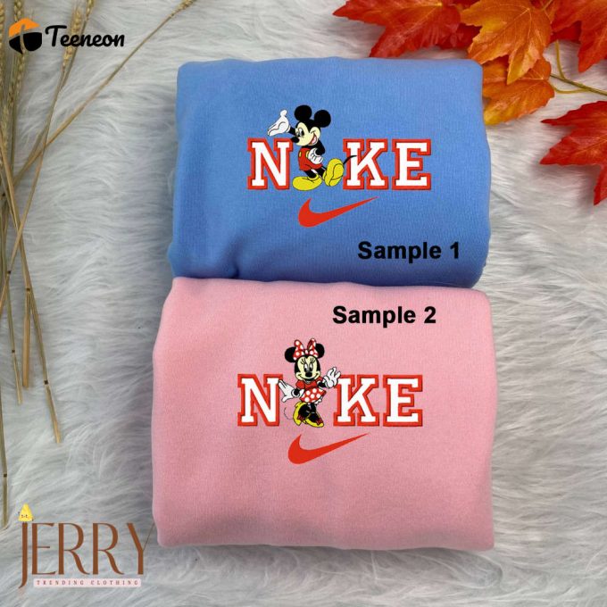 Minnie And Mickey Mouse Disney Nike Embroidered Sweatshirts