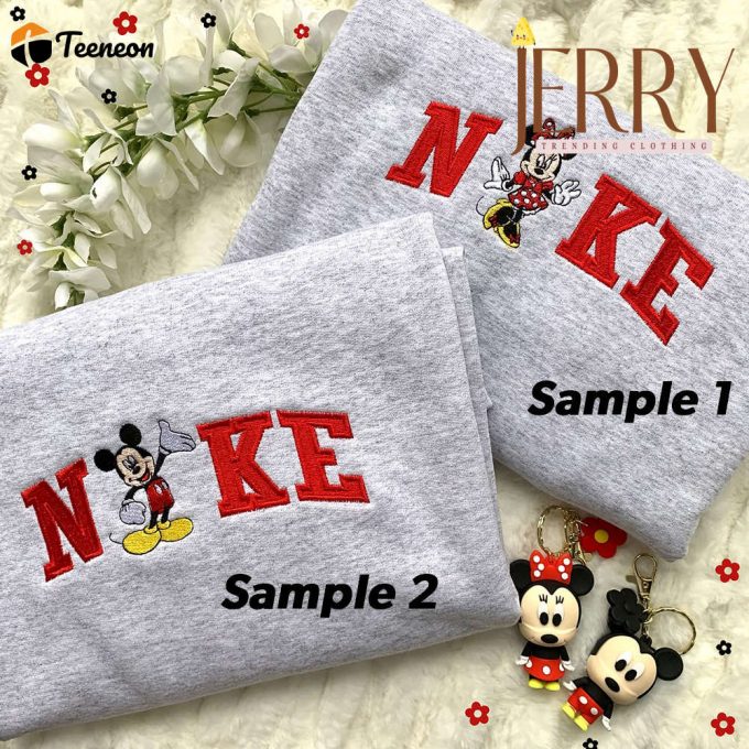 Minnie And Mickey Mouse Nike Embroidered Sweatshirt 1