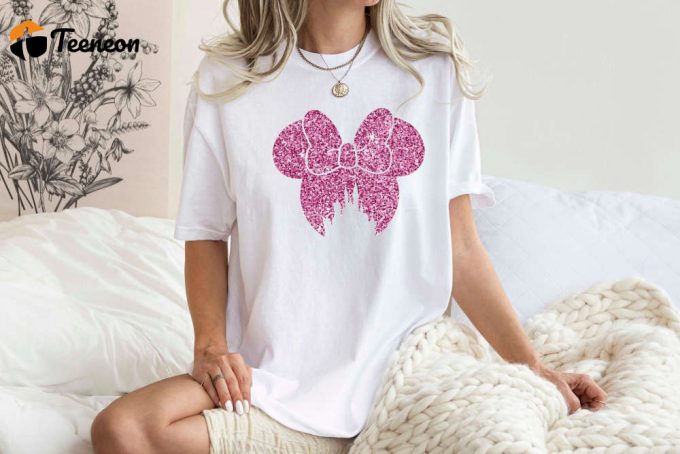 Minnie Mouse T-Shirt: Faux Glitter Shirt Disney Birthday Girl Tee Comfort Colors In Pink Disney Mom &Amp;Amp; Holiday Tee 1