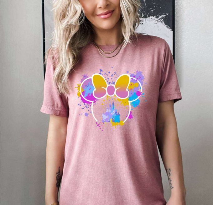 Minnie T-Shirt: Stylish Disneyworld Watercolor Shirt For Your Disney Trip Birthday Or Party - Perfect Disney Shirt With Minnie Mouse Design 3