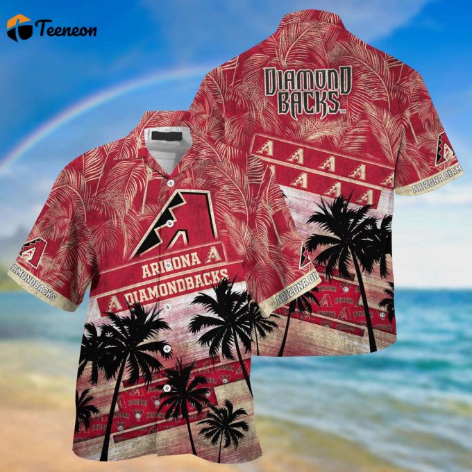 Mlb Arizona Diamondbacks Hawaiian Shirt Palm Tree Pattern For Fans Sports 1