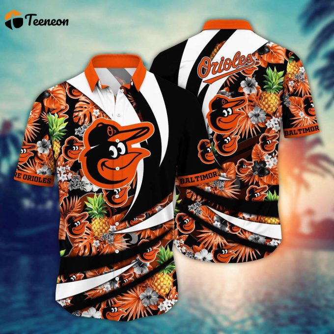 Mlb Baltimore Orioles Hawaiian Shirt Flower Bloom In Glory For Fans 1