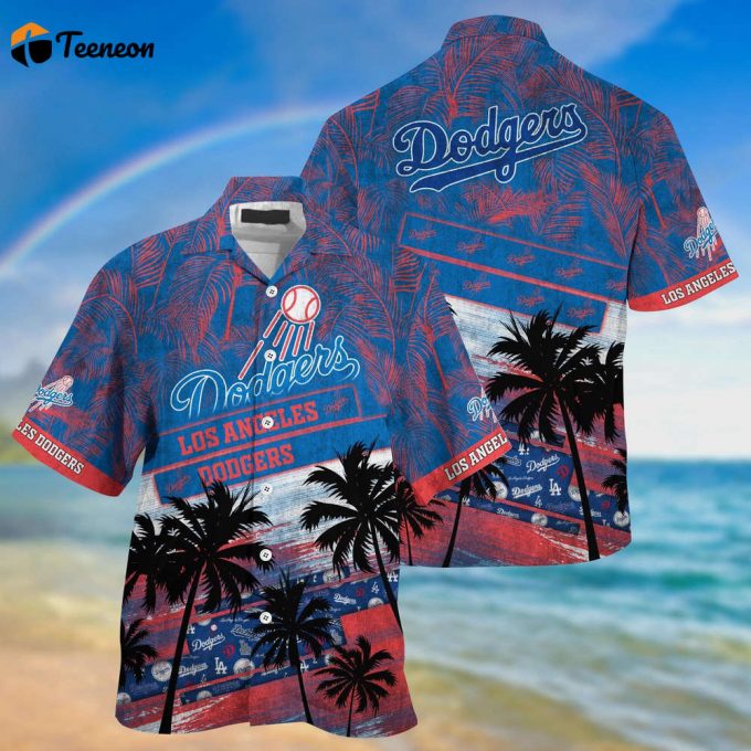 Mlb Los Angeles Dodgers Hawaiian Shirt Palm Tree Pattern For Fans Sports 1