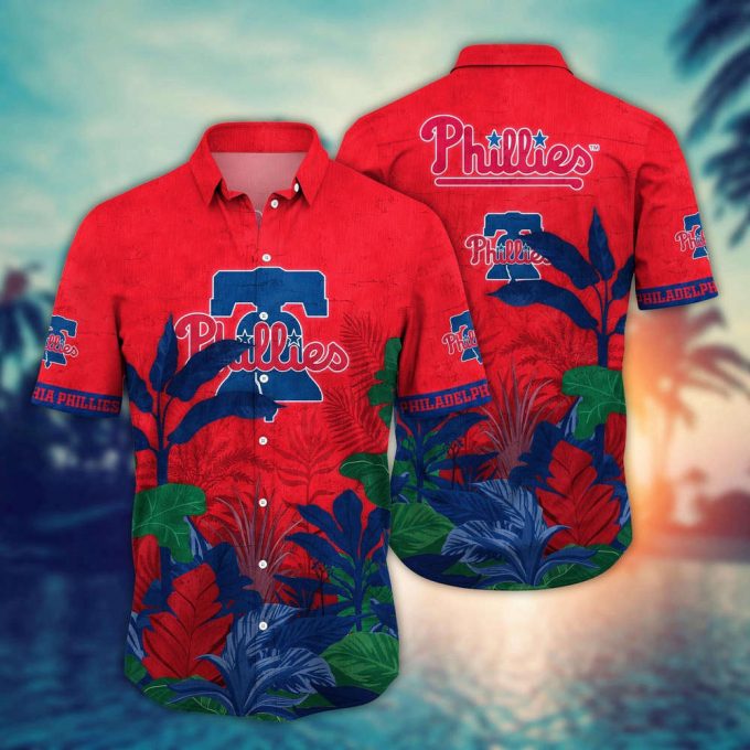 Mlb Philadelphia Phillies Hawaiian Shirt Flower Tropical Trees Pattern For Fans 2