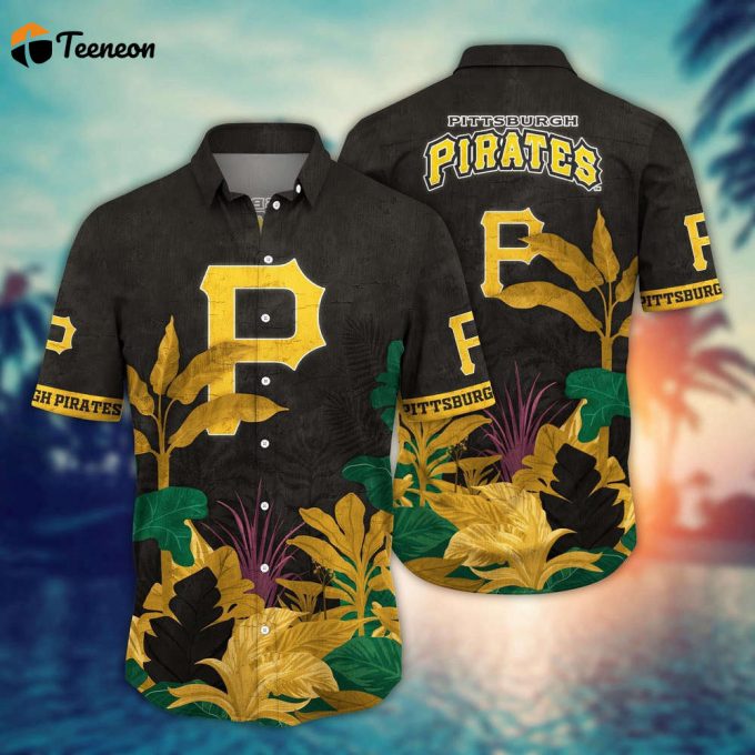 Mlb Pittsburgh Pirates Hawaiian Shirt Flower Tropical Trees Pattern For Fans 1