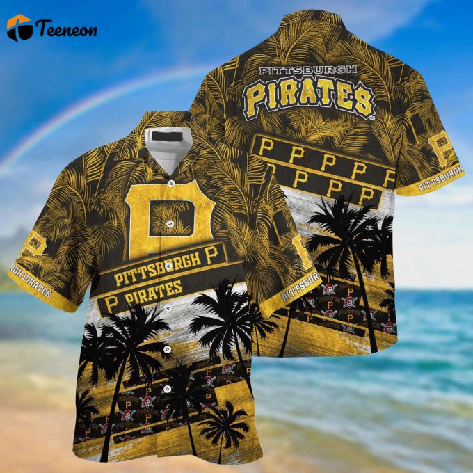 Mlb Pittsburgh Pirates Hawaiian Shirt Palm Tree Pattern For Fans Sports 1