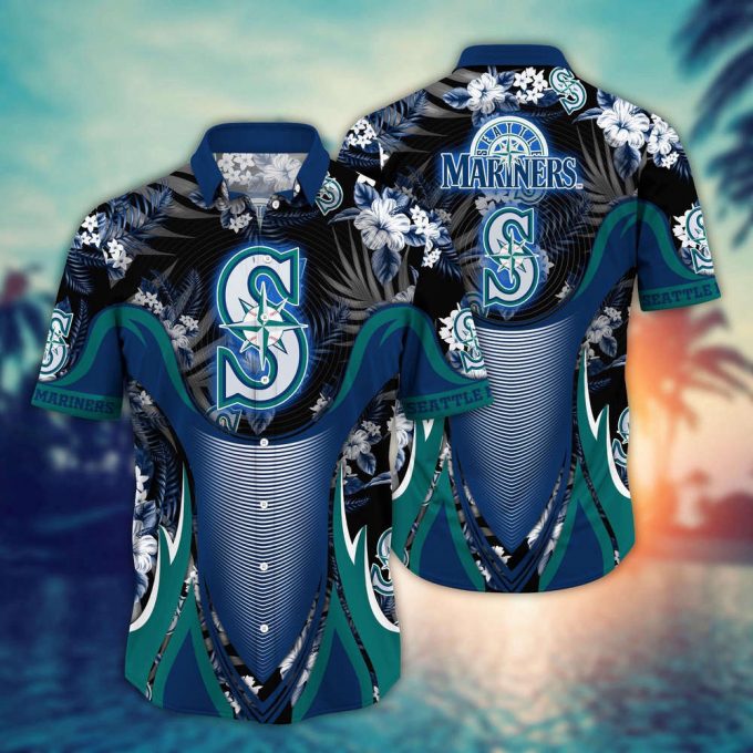 Mlb Seattle Mariners Hawaiian Shirt Flower Grandstand Glamour For Fans 2