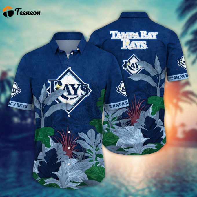 Mlb Tampa Bay Rays Hawaiian Shirt Flower Tropical Trees Pattern For Fans 1