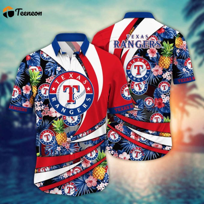 Mlb Texas Rangers Hawaiian Shirt Flower Bloom In Glory For Fans 1