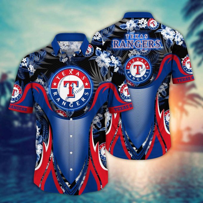 Mlb Texas Rangers Hawaiian Shirt Flower Grandstand Glamour For Fans 2
